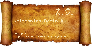 Krizmanits Dominik névjegykártya